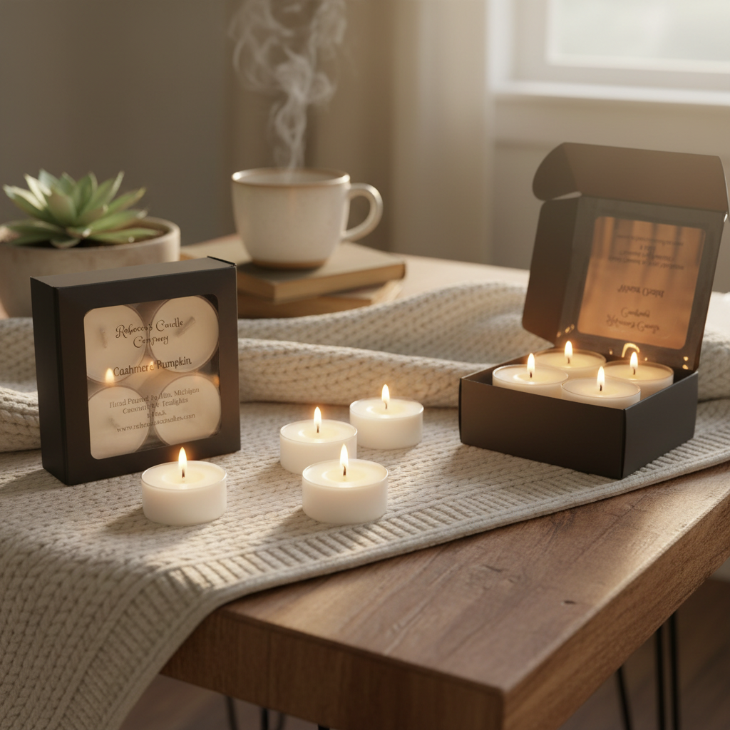 Tealights in cozy setting