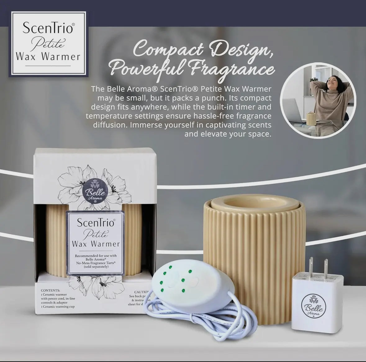 Belle Aroma Sentrio Petite Wax Warmer - Tan