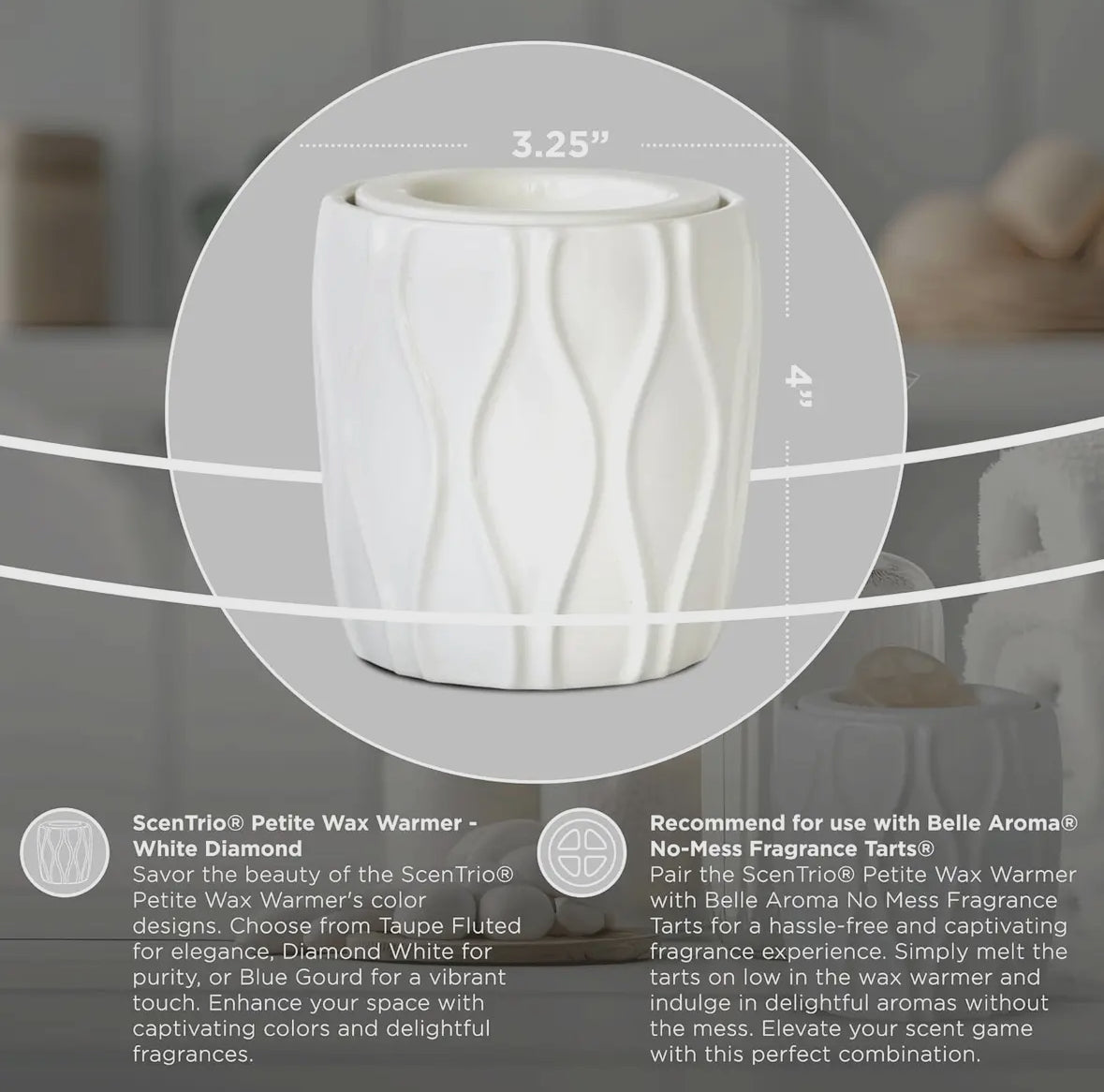 Belle Aroma Sentrio Petite Wax Warmer - White