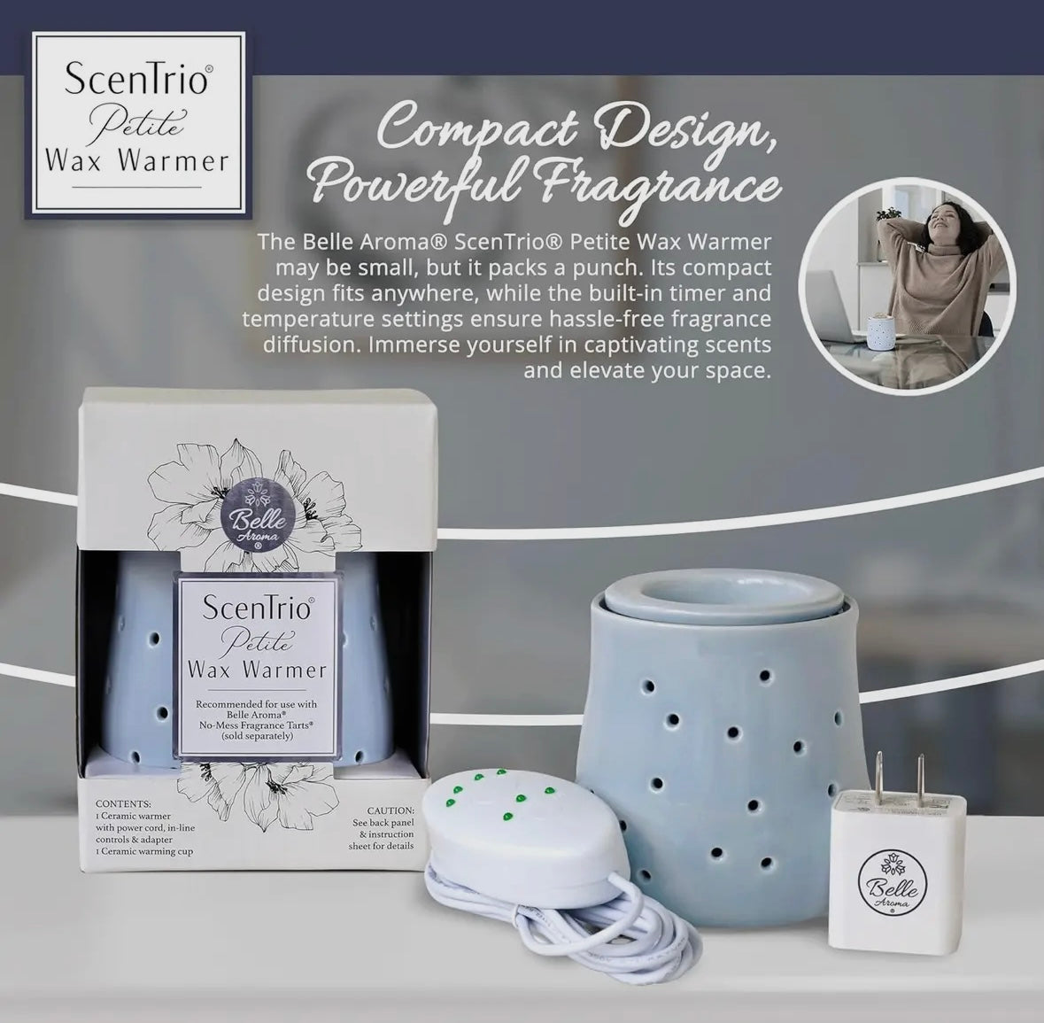 Belle Aroma Sentrio Petite Wax Warmer - Blue