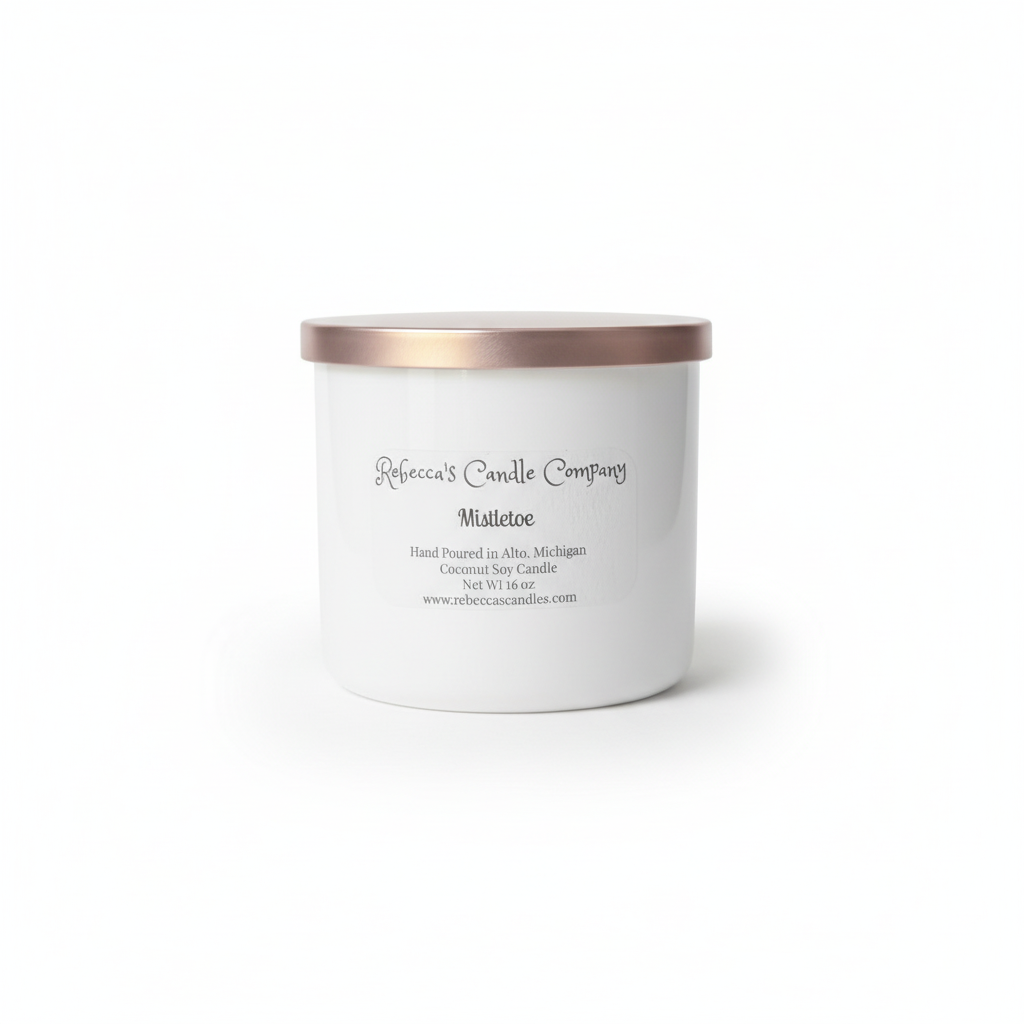 Candle on white background