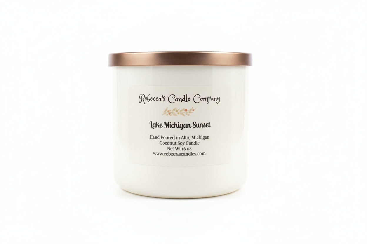 Lightened candle with white background