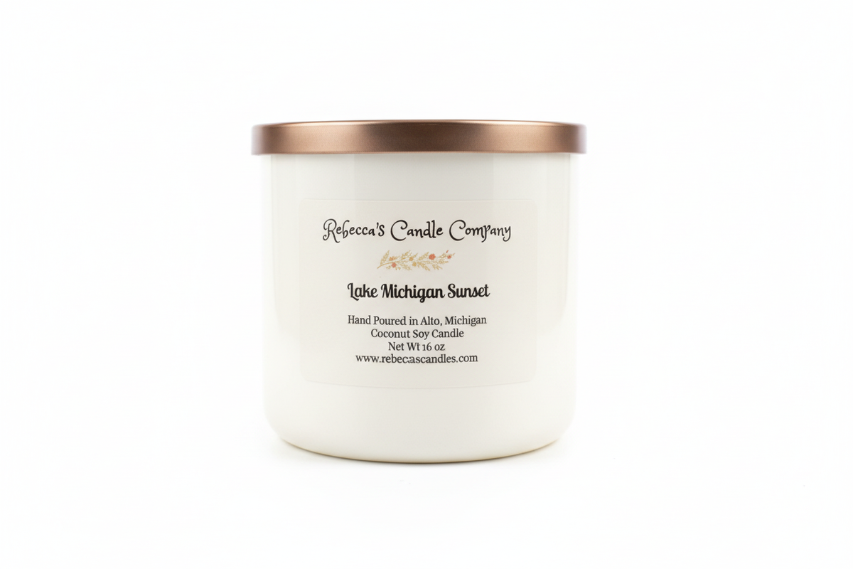 Lightened candle with white background