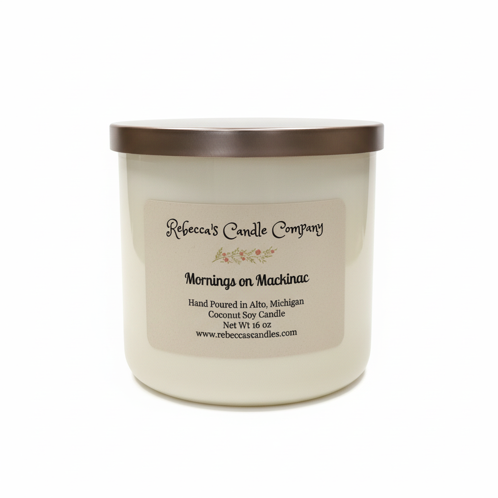Mornings on Mackinac 16oz - White Background