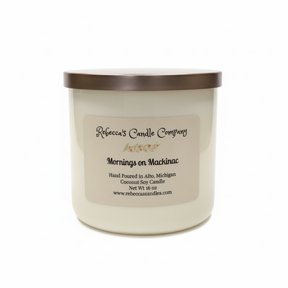 Mornings on Mackinac 16oz - White Background