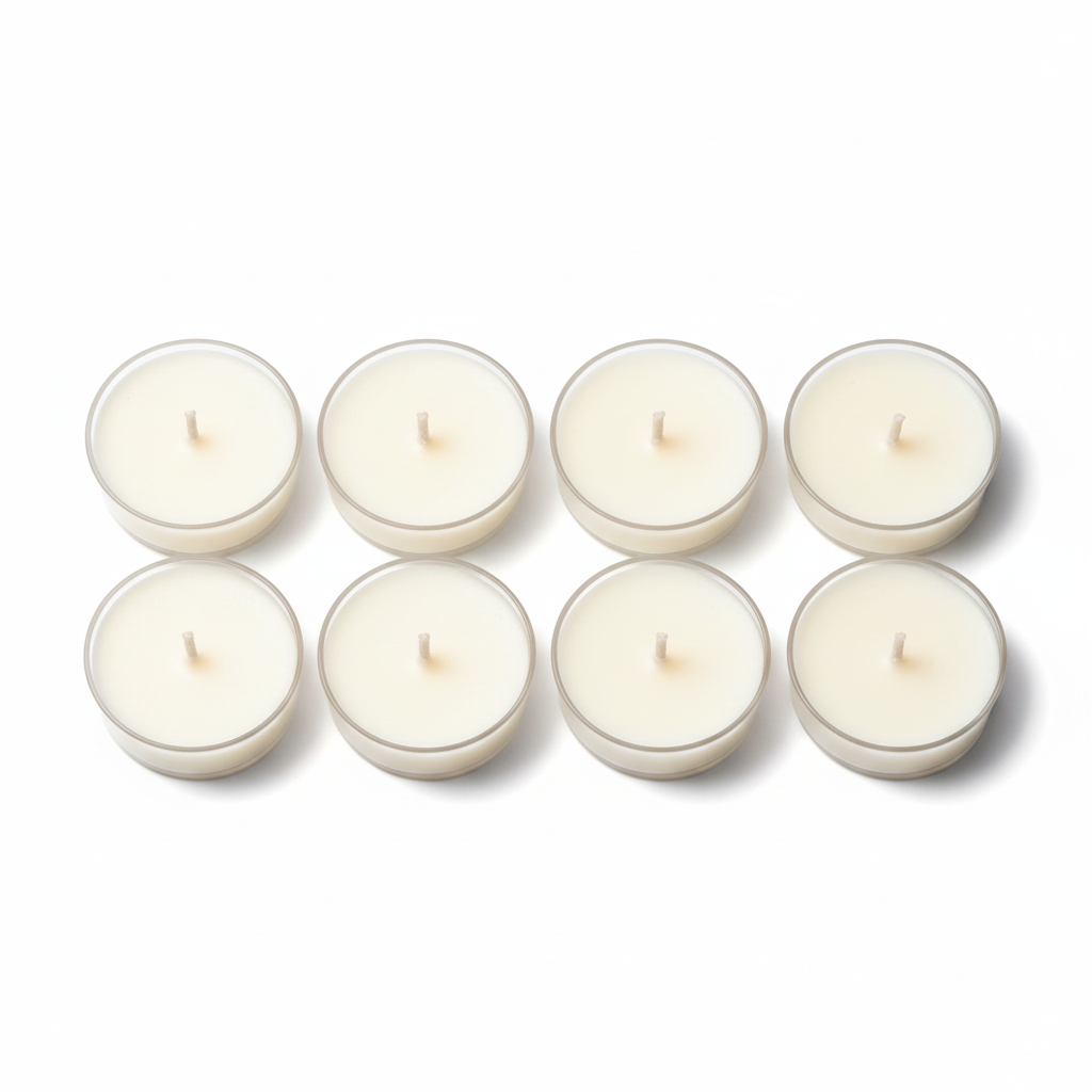 Tealights only on white background