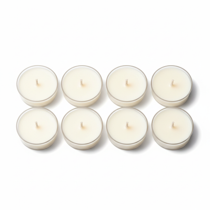 Tealights only on white background