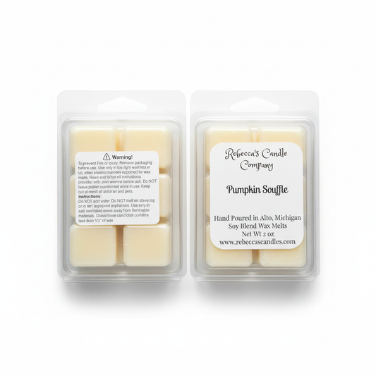 Wax melts in plastic container on white background
