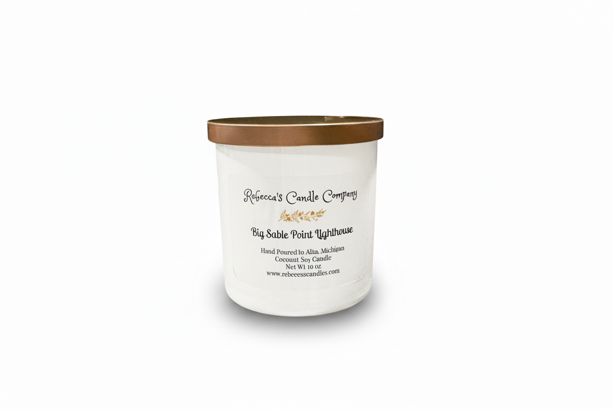 White candle product image with corrected color